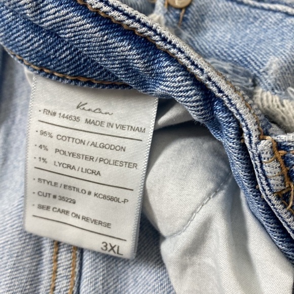 KANCAN Abigail High Rise Mom Jeans Distressed Button Fly Hi Waisted Size 3XL - Picture 9 of 9